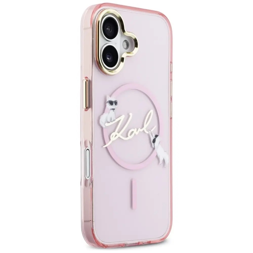 Zdjęcie do “Karl Lagerfeld IML Choupettes Karl Script Logo MS różowy - etui iPhone 17”.