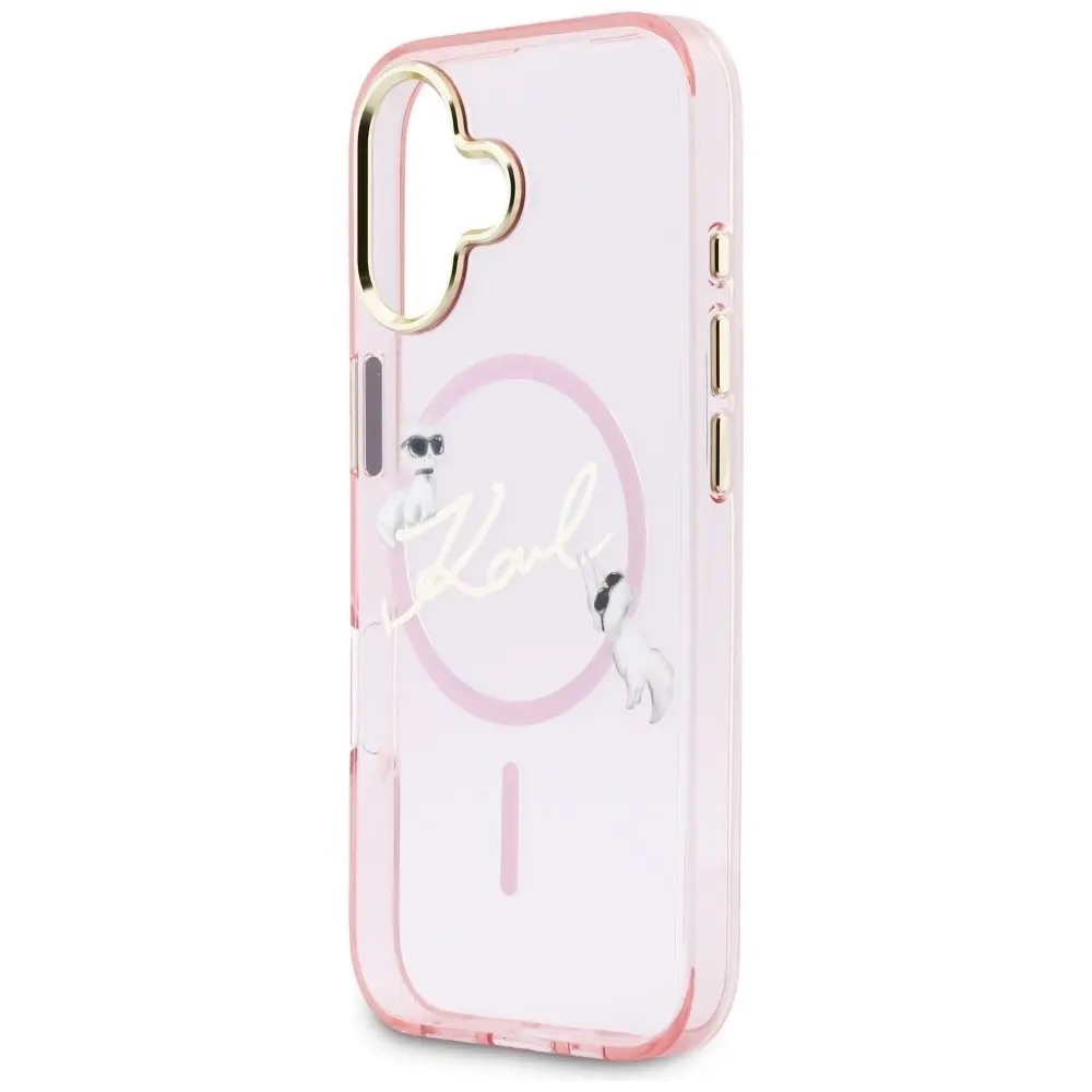 Zdjęcie do “Karl Lagerfeld IML Choupettes Karl Script Logo MS różowy - etui iPhone 17”.