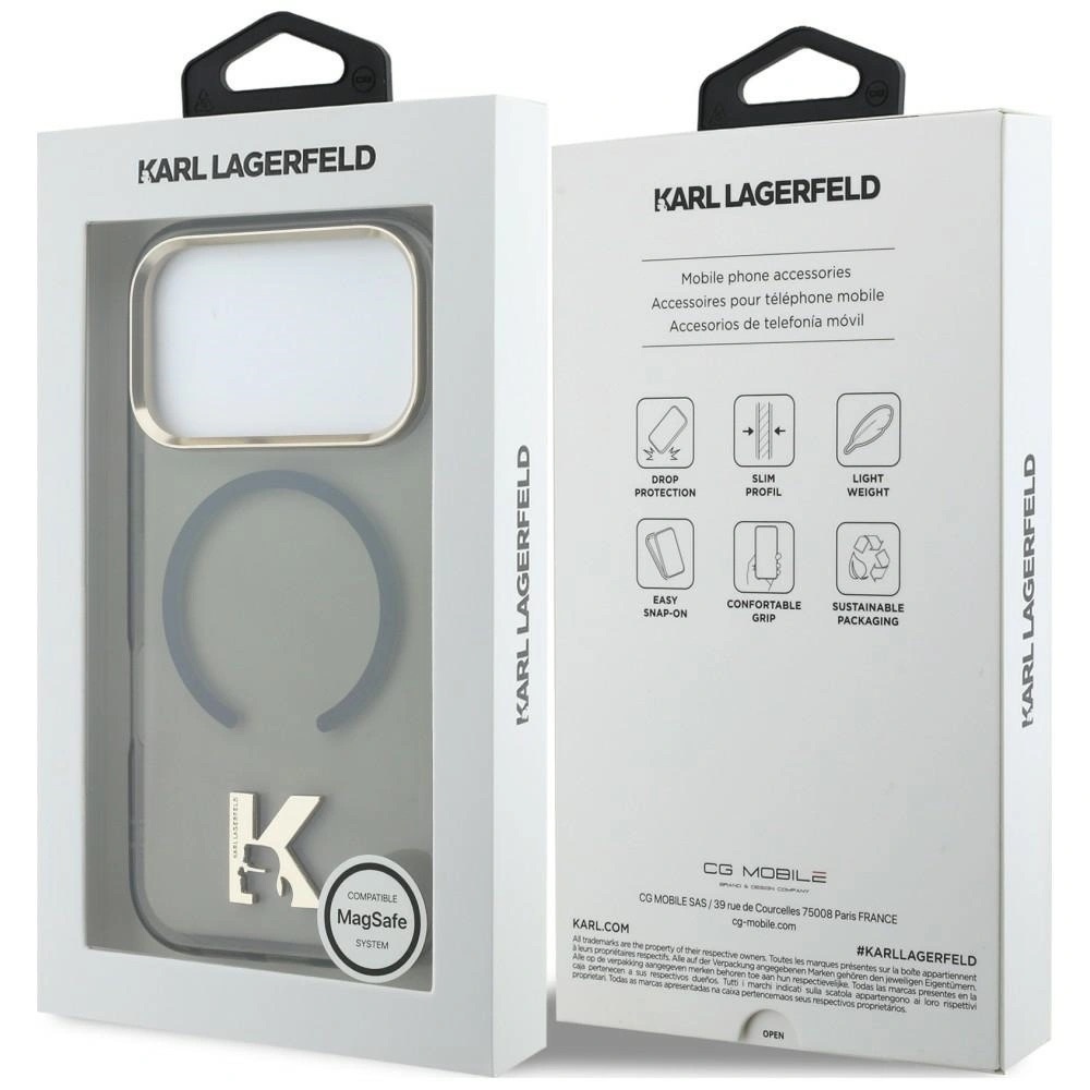 Zdjęcie do “Karl Lagerfeld IML K Head Logo MS czarny - etui iPhone 17 Pro Max”.