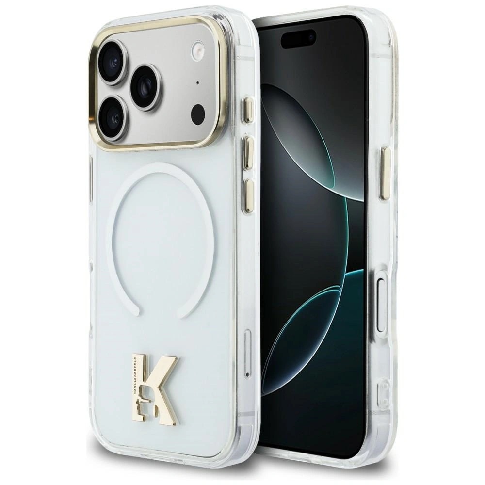 Zdjęcie do “Karl Lagerfeld IML K Head Logo MS przezroczysty - etui iPhone 17”.