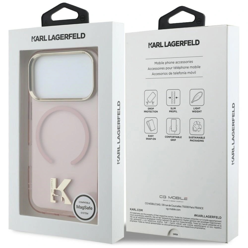 Zdjęcie do “Karl Lagerfeld IML K Head Logo MS różowy - etui iPhone 17 Pro Max”.