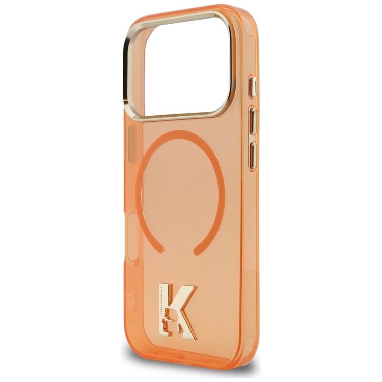 Zdjęcie do “Karl Lagerfeld IML K Head Logo MS pomarańczowy - etui iPhone 17 Pro”.