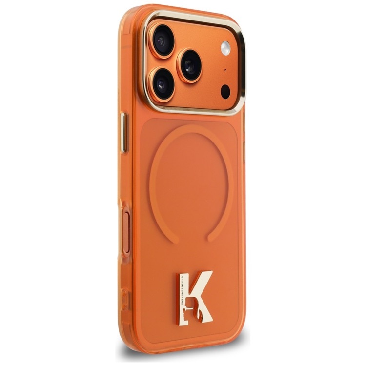 Zdjęcie do “Karl Lagerfeld IML K Head Logo MS pomarańczowy - etui iPhone 17 Pro”.