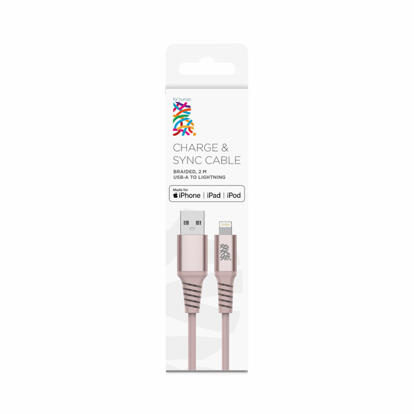 Zdjęcie do “B.On Cotton USB-A Lightning 2m Rose - kabel lightning - Produkt otwarty”.