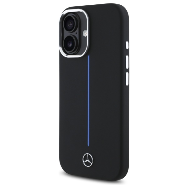 Zdjęcie do “Mercedes Blue Stripe MS czarny - etui iPhone 16”.