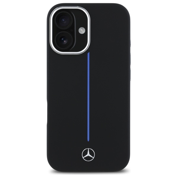 Zdjęcie do “Mercedes Blue Stripe MS czarny - etui iPhone 16”.