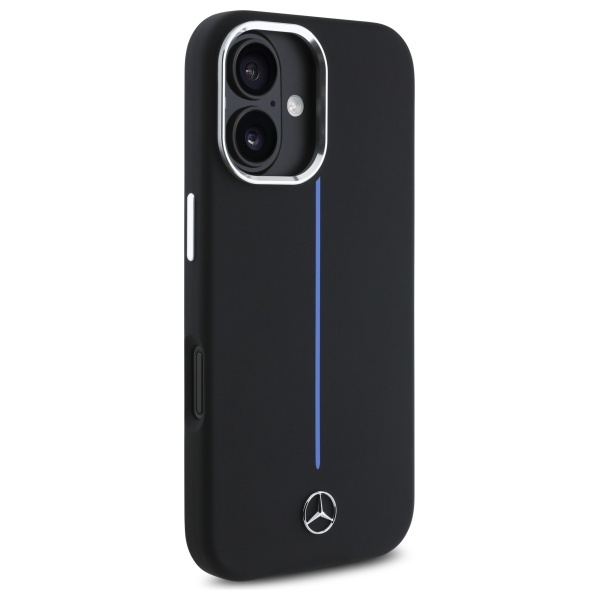 Zdjęcie do “Mercedes Blue Stripe MS czarny - etui iPhone 16”.