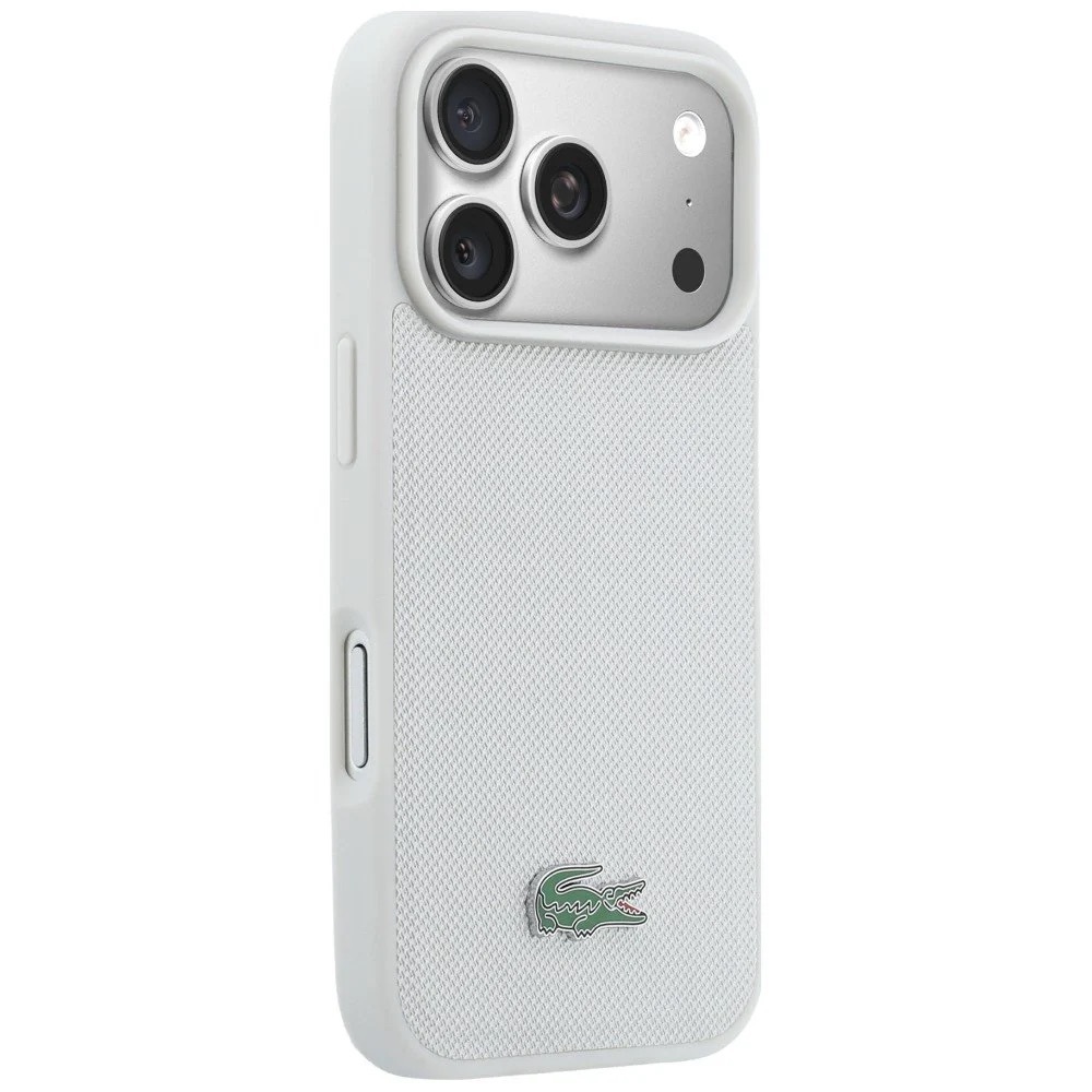 Zdjęcie do “Lacoste Petit Pique Lacquer Logo MS jasnoszary - etui iPhone 17 Pro Max”.