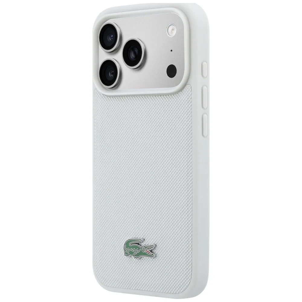 Zdjęcie do “Lacoste Petit Pique Lacquer Logo MS jasnoszary - etui iPhone 17 Pro Max”.