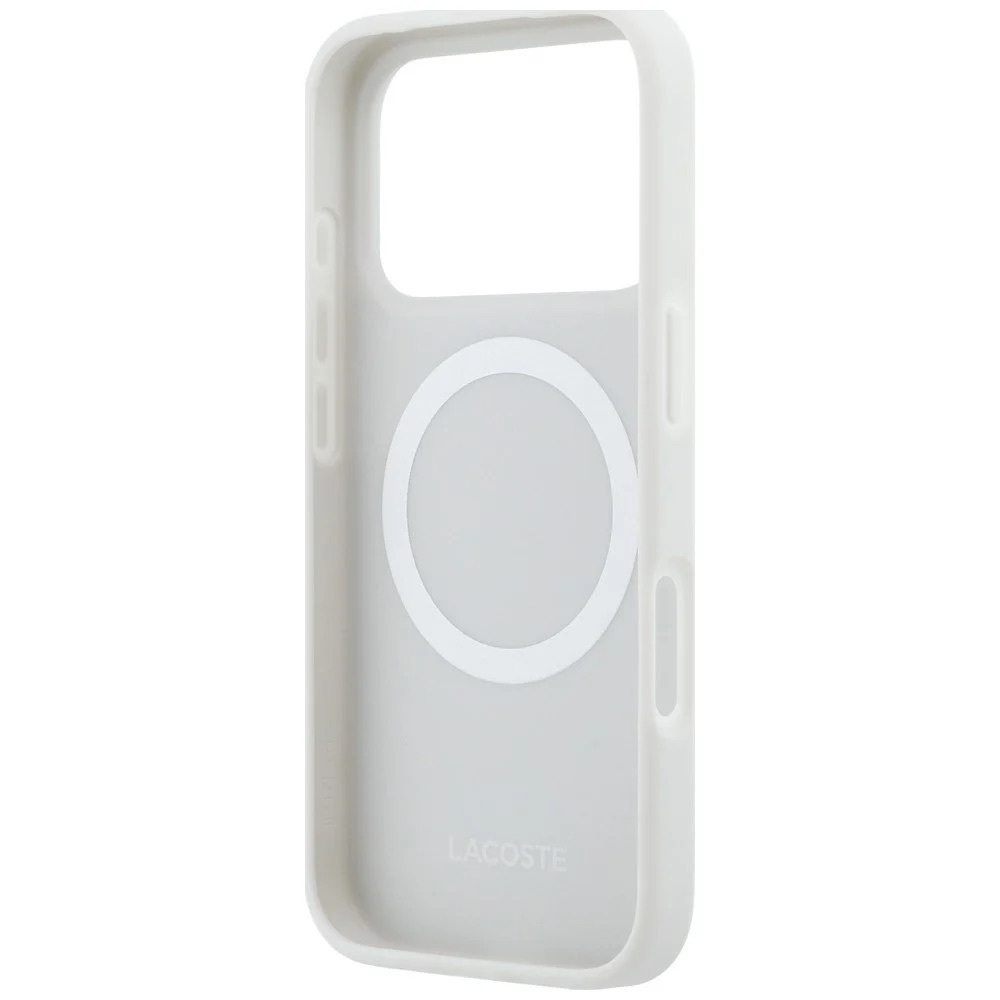 Zdjęcie do “Lacoste Petit Pique Lacquer Logo MS jasnoszary - etui iPhone 17 Pro Max”.