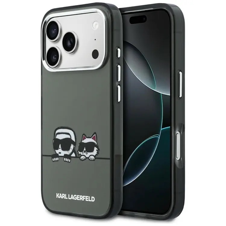 Zdjęcie do “Karl Lagerfeld IML Karl Choupette Peekaboo Logo MS czarny - etui iPhone 17 Pro”.