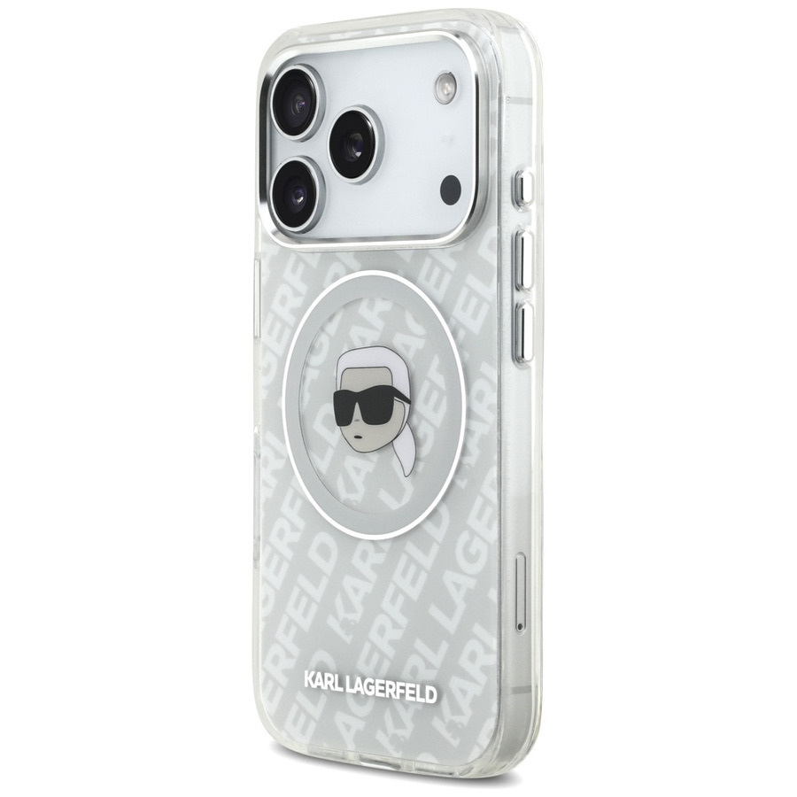 Zdjęcie do “Karl Lagerfeld IML Karl Head Logo MS szary - etui iPhone 17 Pro”.
