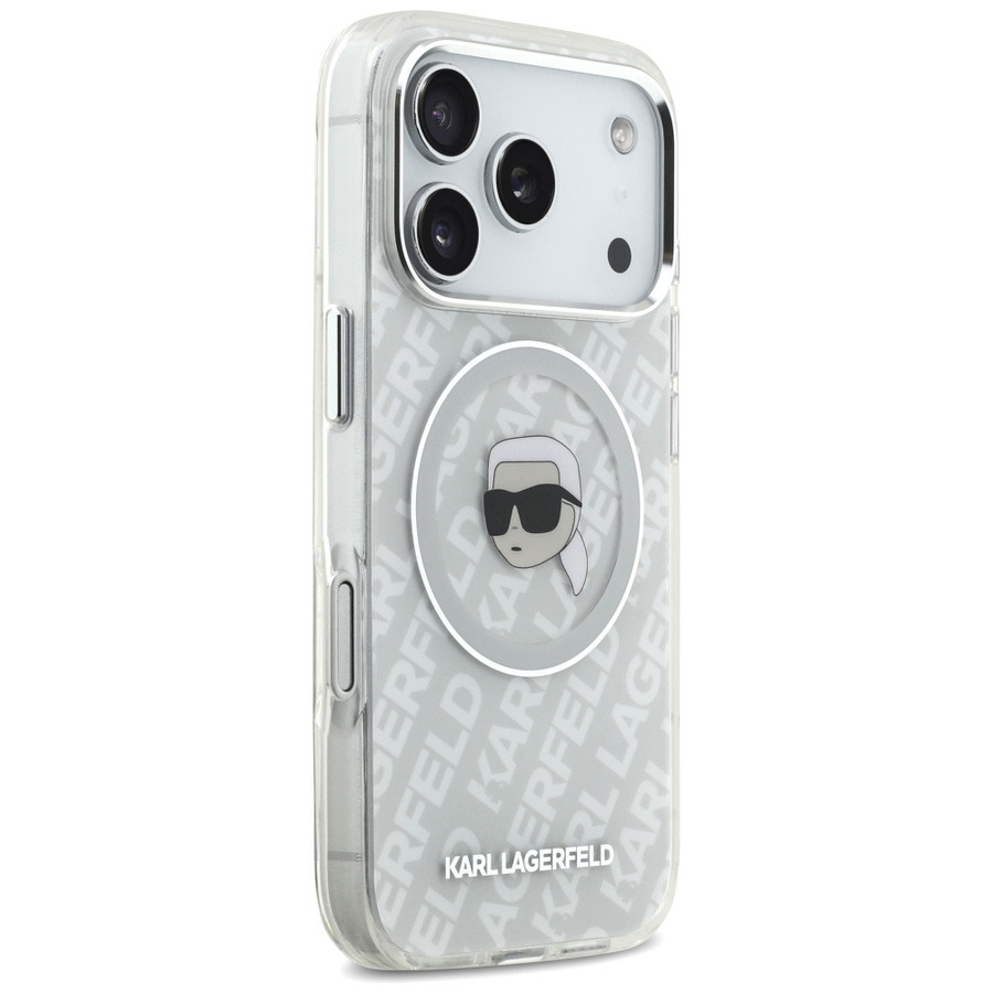 Zdjęcie do “Karl Lagerfeld IML Karl Head Logo MS szary - etui iPhone 17 Pro”.