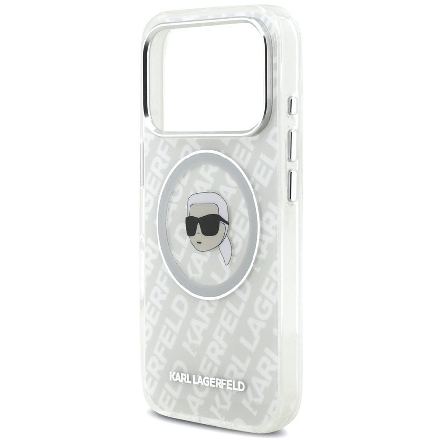 Zdjęcie do “Karl Lagerfeld IML Karl Head Logo MS szary - etui iPhone 17 Pro”.