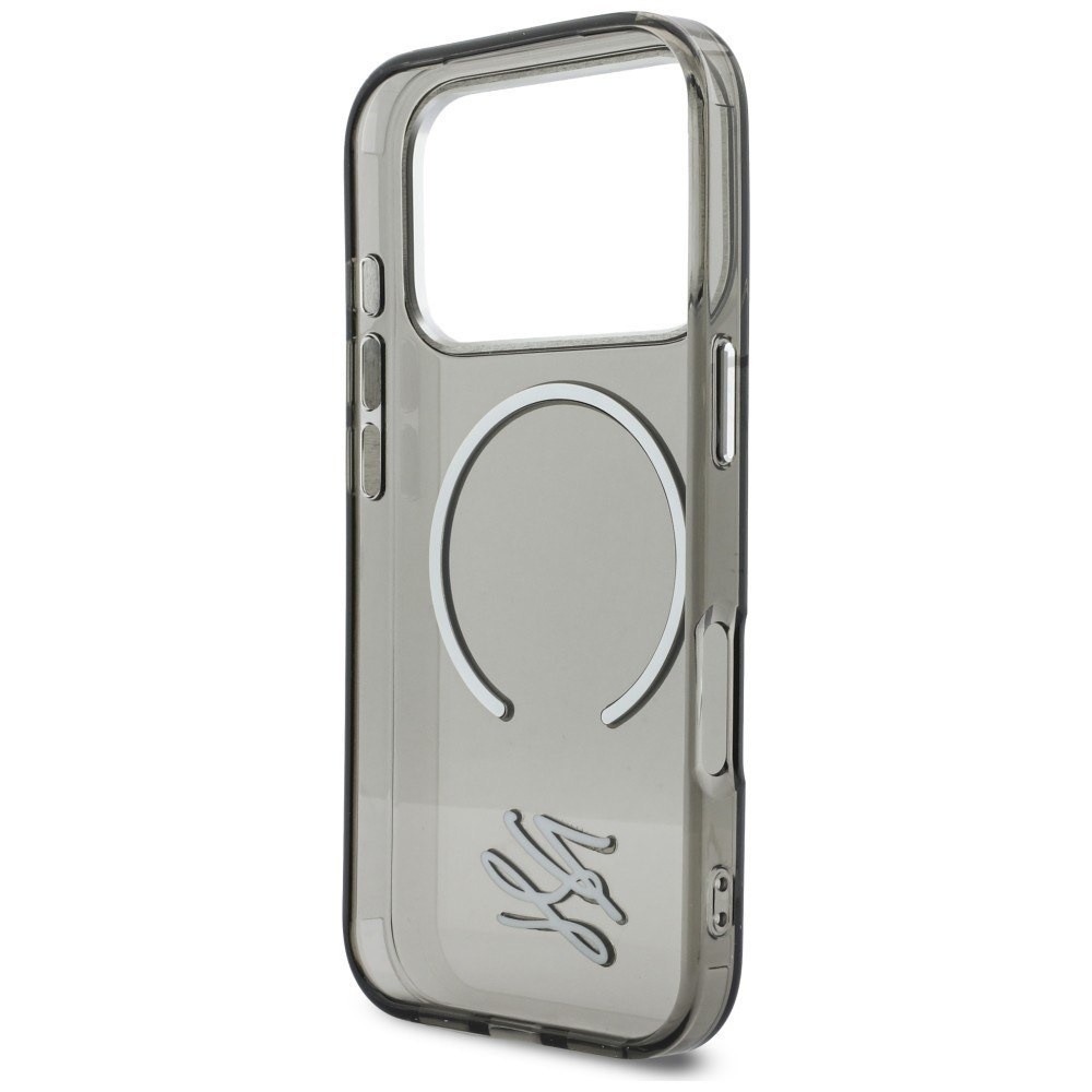 Zdjęcie do “Karl Lagerfeld IML KL Script Logo MS czarny - etui iPhone 17 Pro”.
