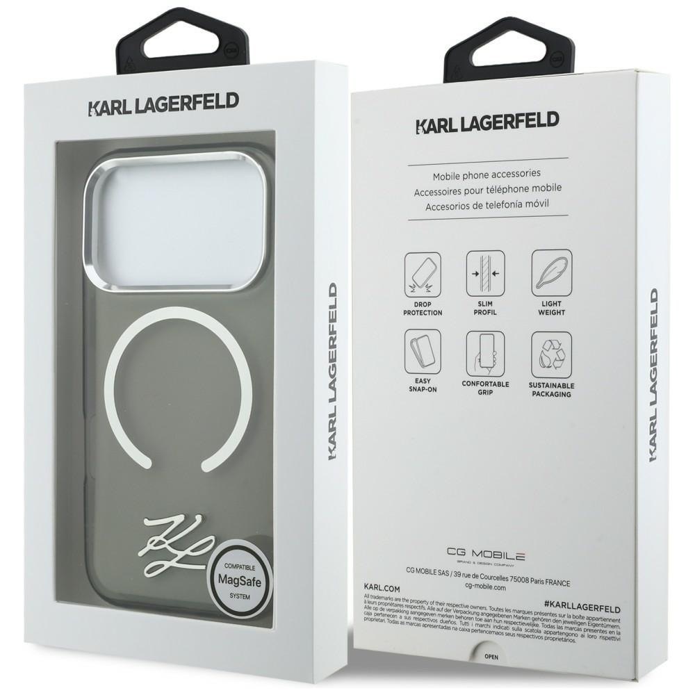 Zdjęcie do “Karl Lagerfeld IML KL Script Logo MS czarny - etui iPhone 17 Pro”.