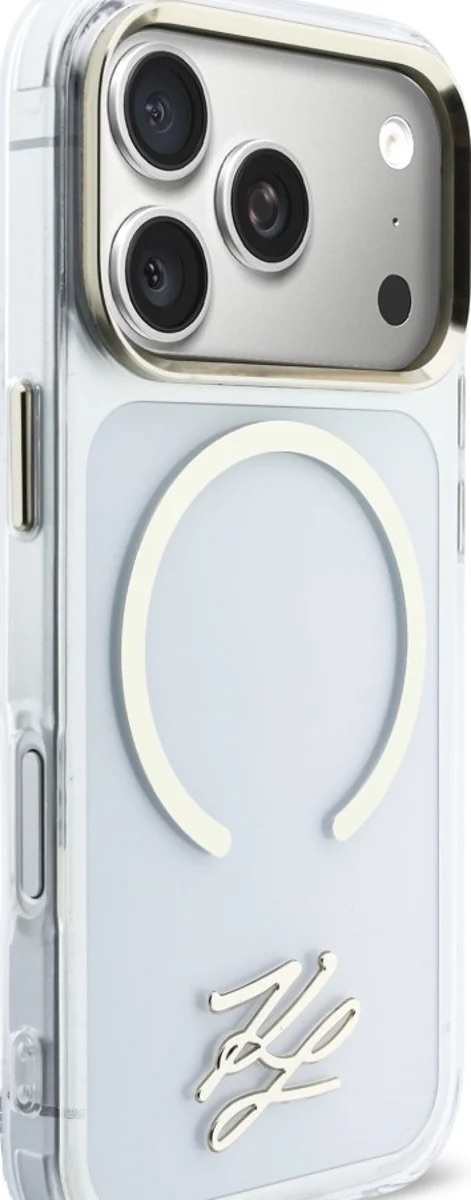 Zdjęcie do “Karl Lagerfeld IML KL Script Logo MS przezroczysty - etui iPhone 17 Pro”.