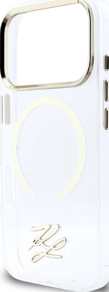 Zdjęcie do “Karl Lagerfeld IML KL Script Logo MS przezroczysty - etui iPhone 17 Pro”.