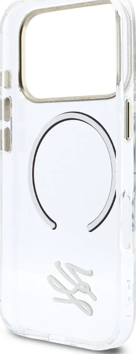 Zdjęcie do “Karl Lagerfeld IML KL Script Logo MS przezroczysty - etui iPhone 17 Pro”.