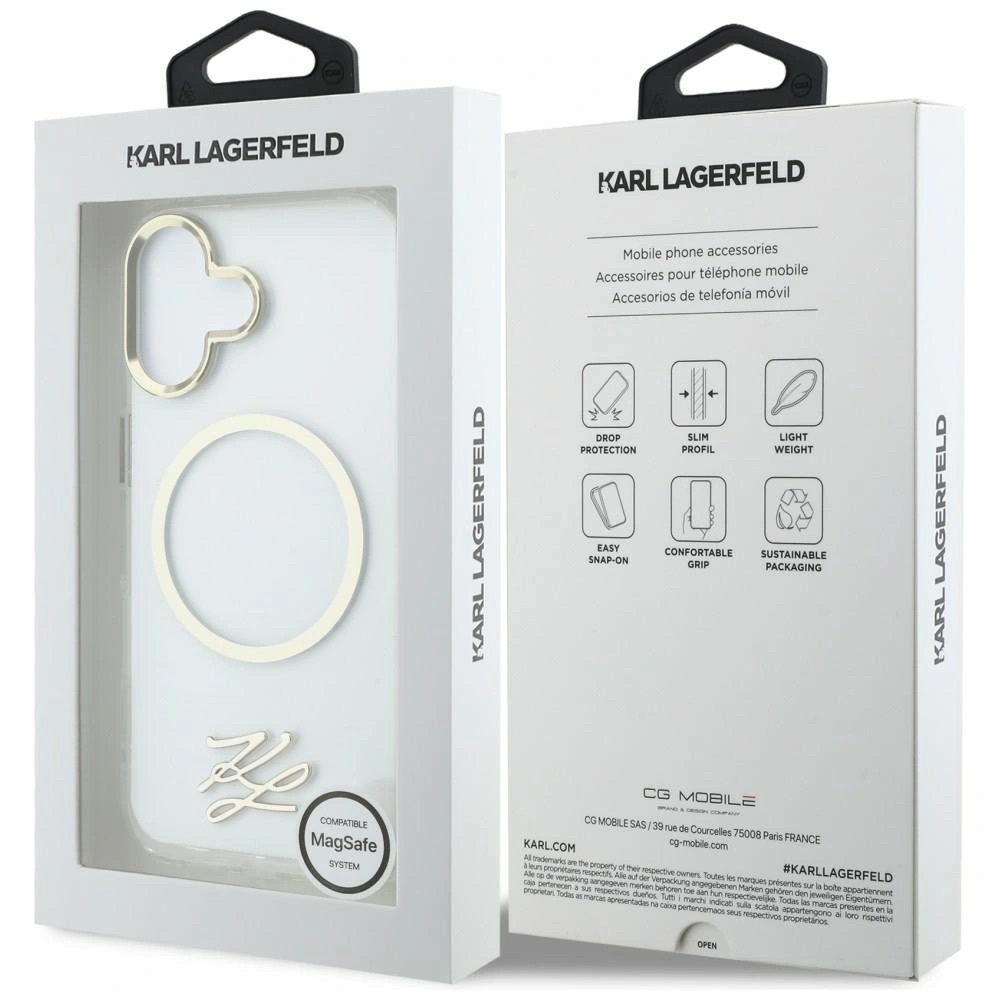 Zdjęcie do “Karl Lagerfeld IML KL Script Logo MS przezroczysty - etui iPhone 17”.