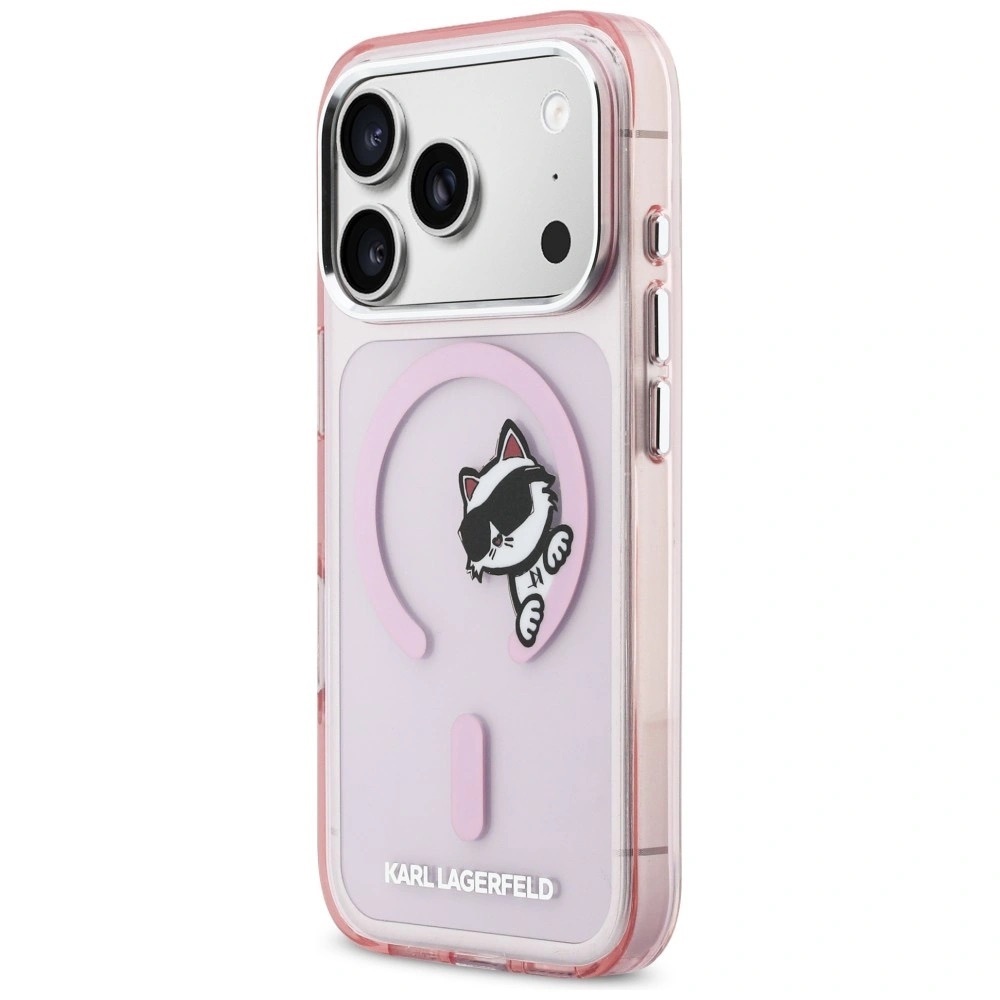 Zdjęcie do “Karl Lagerfeld IML Peekaboo MS różowy - etui iPhone 17 Pro”.
