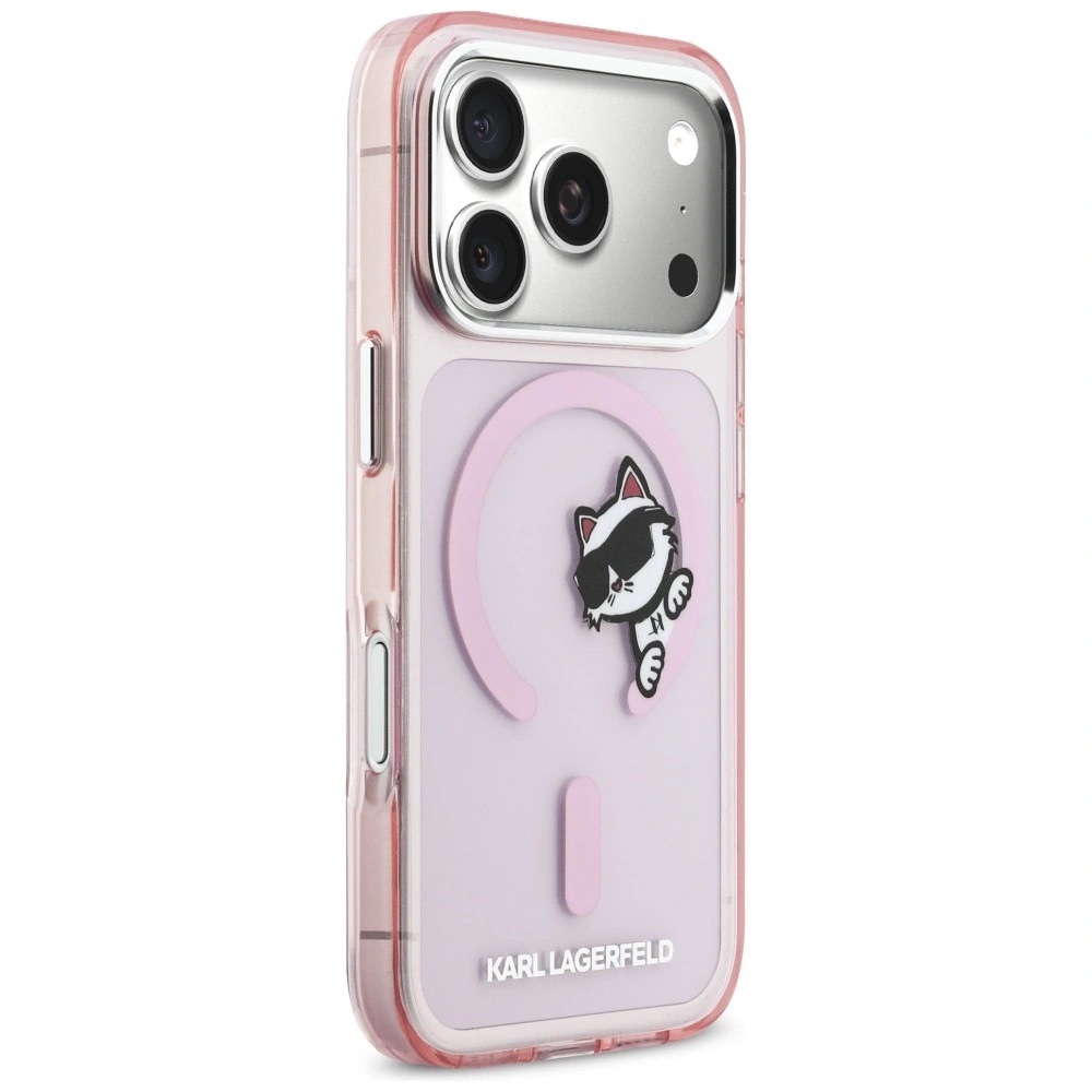 Zdjęcie do “Karl Lagerfeld IML Peekaboo MS różowy - etui iPhone 17 Pro”.