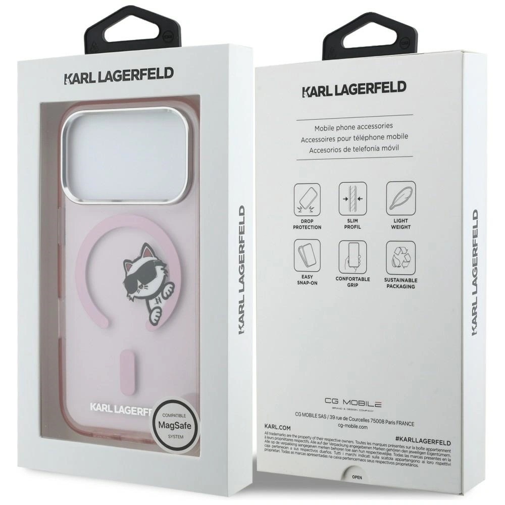 Zdjęcie do “Karl Lagerfeld IML Peekaboo MS różowy - etui iPhone 17 Pro”.