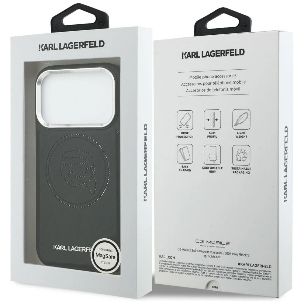 Zdjęcie do “Karl Lagerfeld K Head Point Logo MS czarny - etui iPhone 17 Pro”.