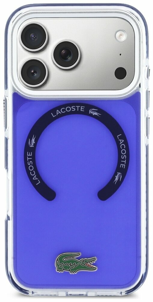 Zdjęcie do “Lacoste Shockproof Transparent Frosted MS marine - etui iPhone 17 Pro Max”.