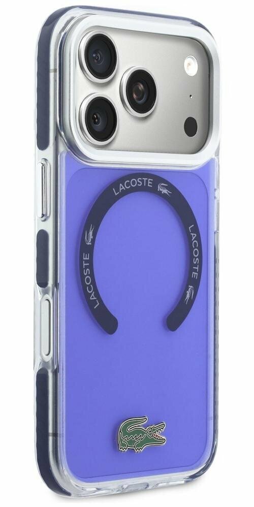 Zdjęcie do “Lacoste Shockproof Transparent Frosted MS marine - etui iPhone 17 Pro Max”.