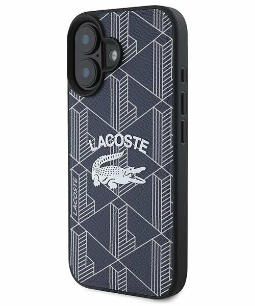 Zdjęcie do “Lacoste Monogram Vintage Logo MS granatowy - etui iPhone 16”.