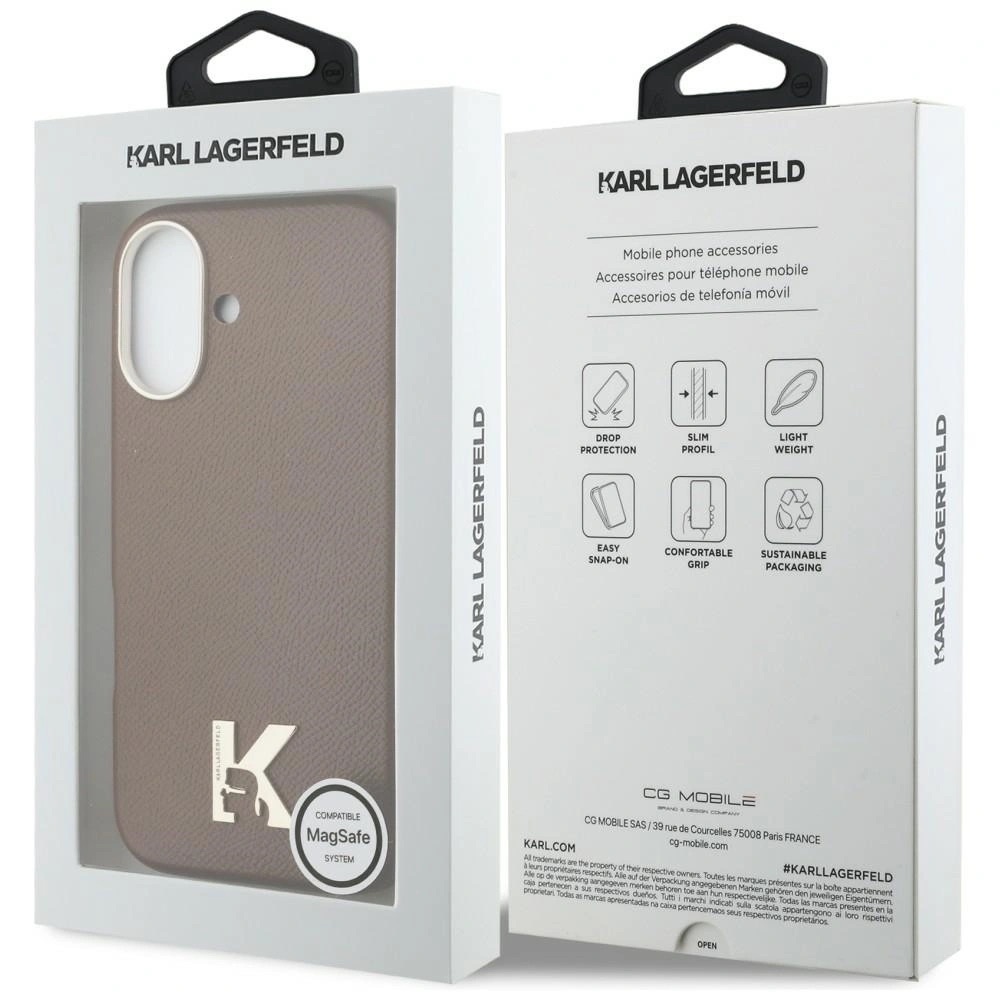 Zdjęcie do “Karl Lagerfeld Karl Head Logo MS brązowy - etui iPhone 17”.