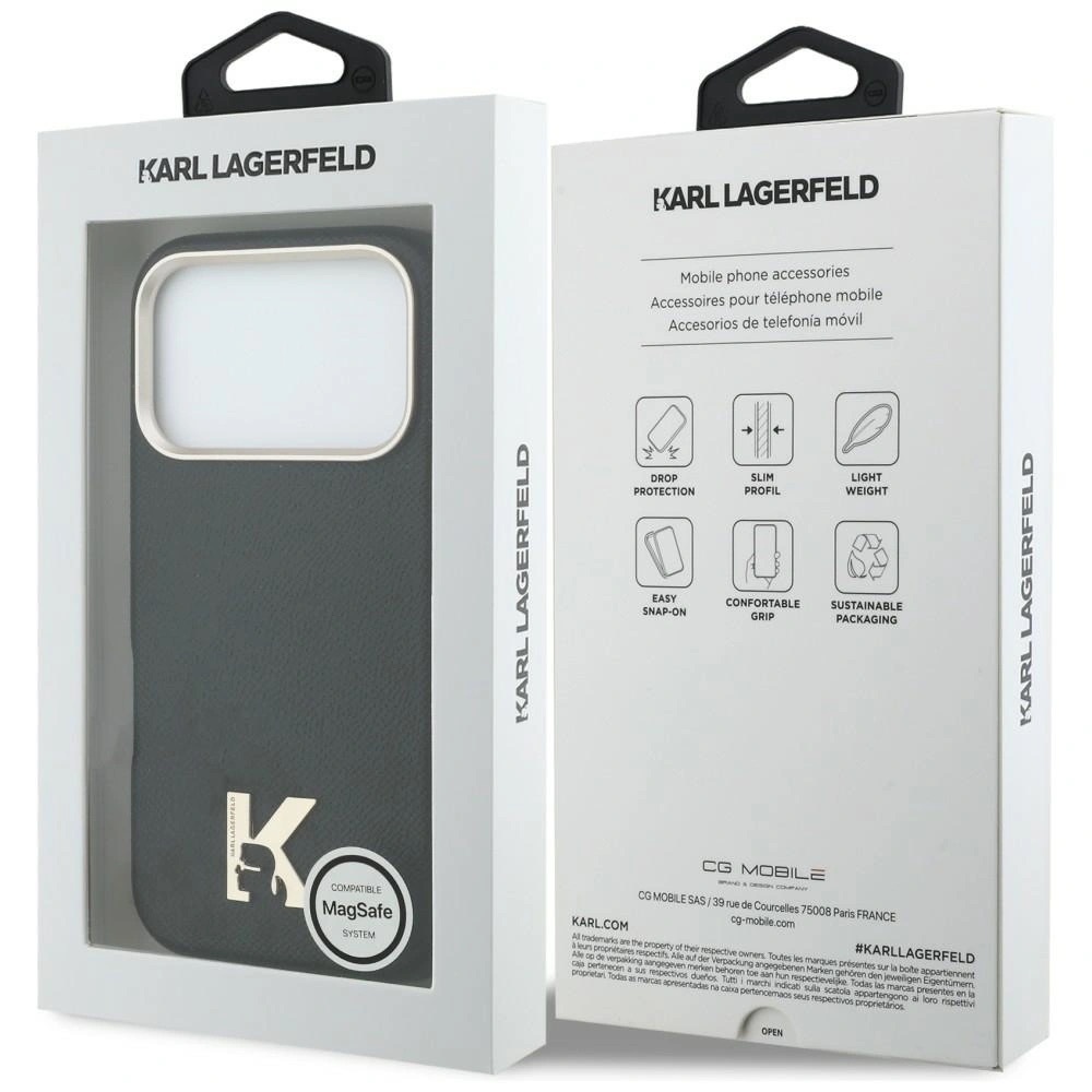 Zdjęcie do “Karl Lagerfeld Karl Head Logo MS czarny - etui iPhone 17 Pro”.