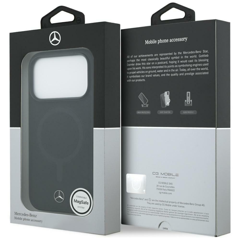 Zdjęcie do “Mercedes Plain Smooth Leather MS czarny - etui iPhone 17 Pro”.