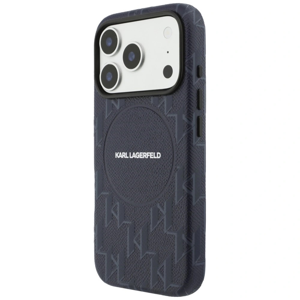 Zdjęcie do “Karl Lagerfeld Monogram logo MS niebieski - etui iPhone 17 Pro Max”.