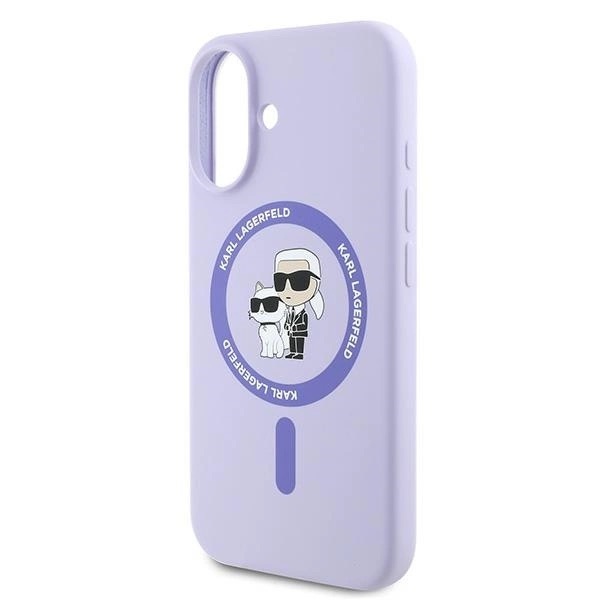 Zdjęcie do “Karl Lagerfeld Silicone KarlChoupette Ring MS fioletowy - etui iPhone 16 Plus”.
