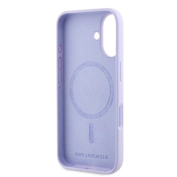 Zdjęcie do “Karl Lagerfeld Silicone KarlChoupette Ring MS fioletowy - etui iPhone 16 Plus”.