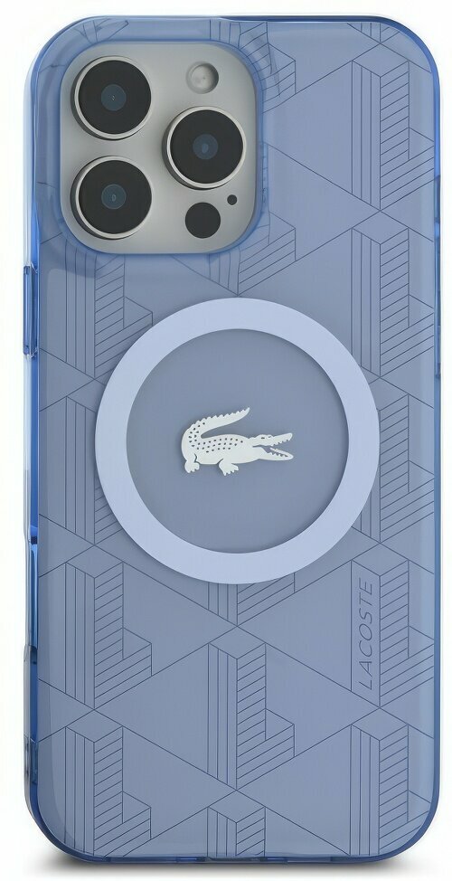 Zdjęcie do “Lacoste IML Blend Monogram MS jasno niebieski - etui iPhone 16 Pro”.