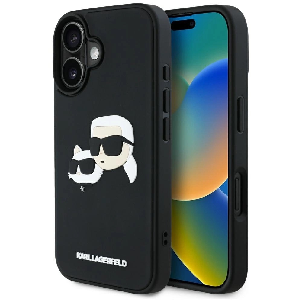 Zdjęcie do “Karl Lagerfeld HC 3D Rubber Double Heads czarny - etui iPhone 16”.