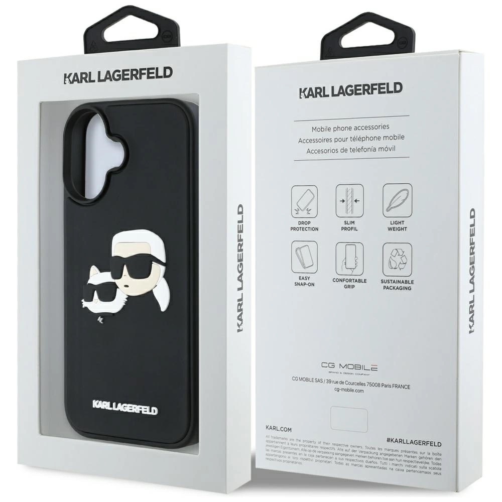 Zdjęcie do “Karl Lagerfeld HC 3D Rubber Double Heads czarny - etui iPhone 16”.