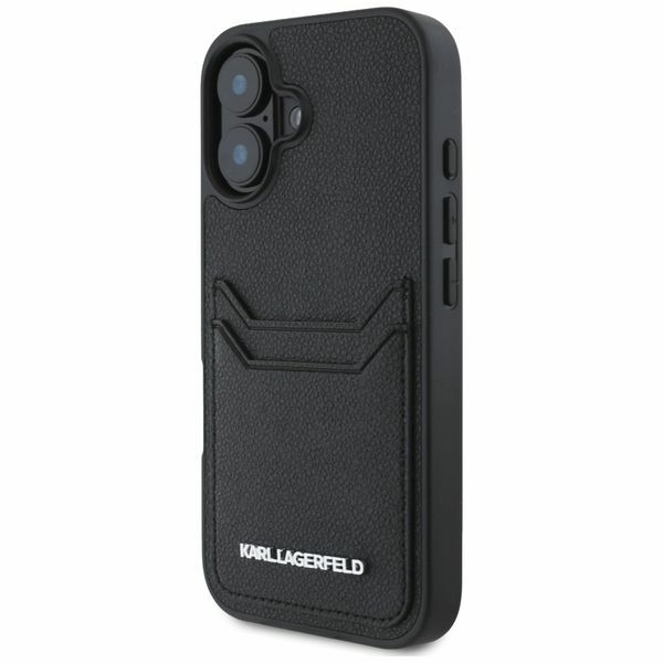 Zdjęcie do “Karl Lagerfeld HC Grained PU Cardslot Metal Elong czarny - etui iPhone 16”.