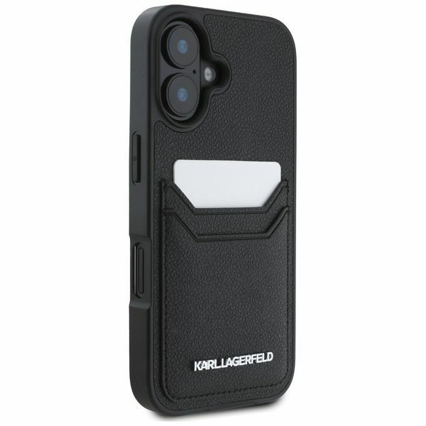 Zdjęcie do “Karl Lagerfeld HC Grained PU Cardslot Metal Elong czarny - etui iPhone 16”.