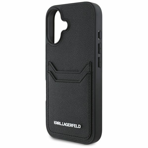 Zdjęcie do “Karl Lagerfeld HC Grained PU Cardslot Metal Elong czarny - etui iPhone 16”.