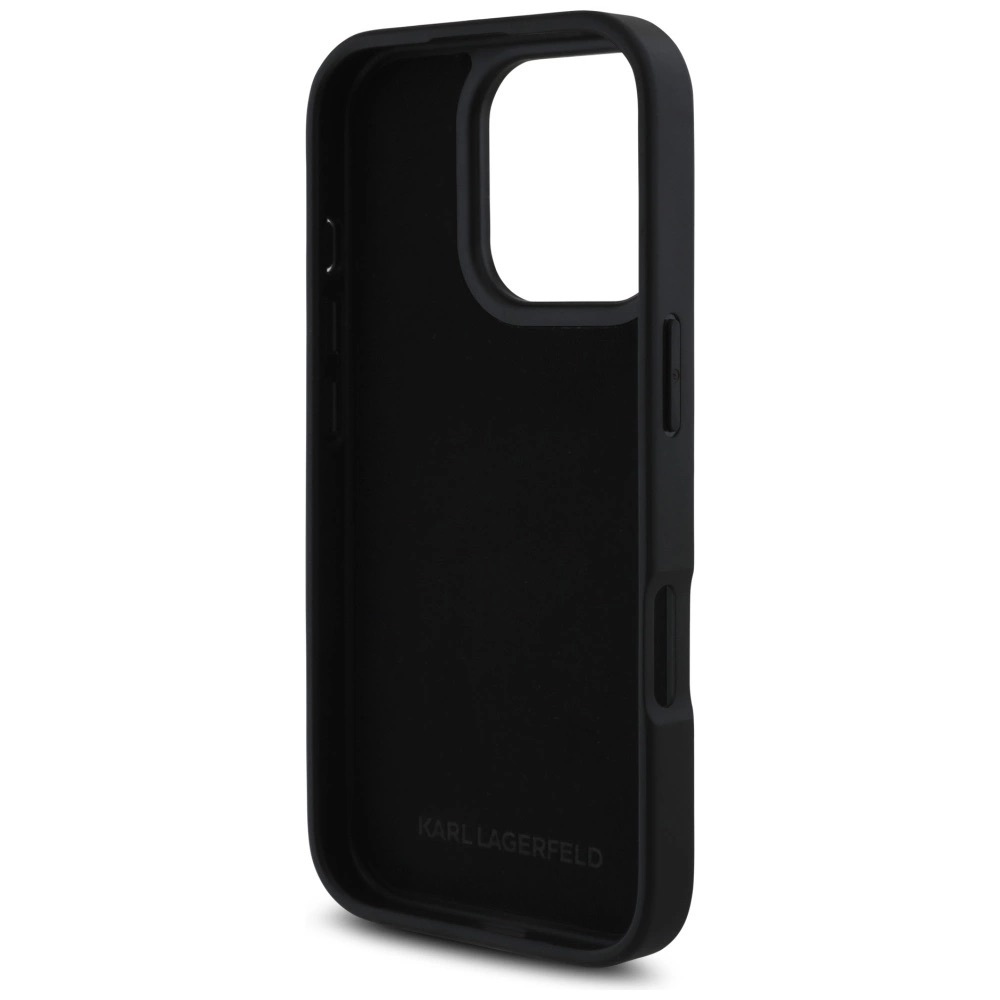 Zdjęcie do “Karl Lagerfeld HC Grained PU Cardslot Metal Elong czarny - etui iPhone 16 Pro”.