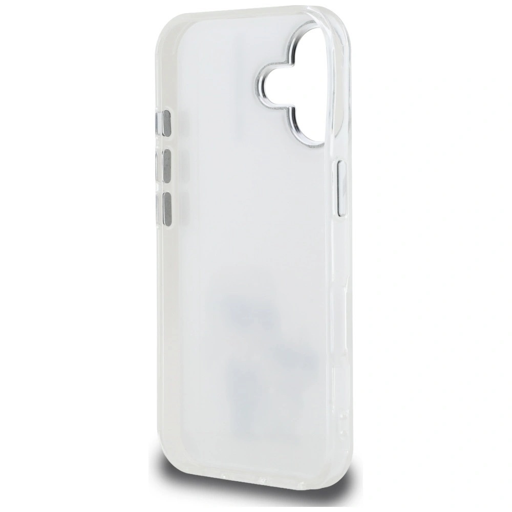 Zdjęcie do “Karl Lagerfeld IML Aquarelle Karl Choupette Logo biały - etui iPhone 16”.
