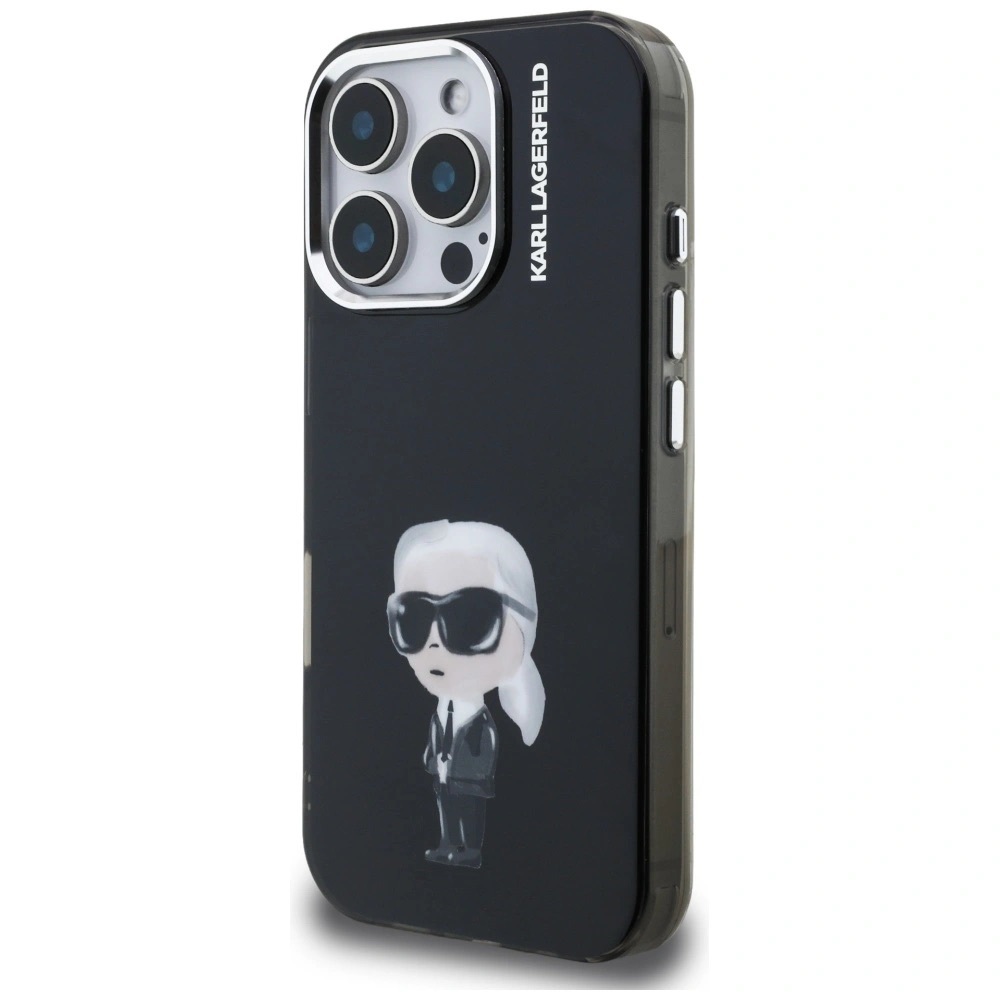 Zdjęcie do “Karl Lagerfeld IML Aquarelle Karl Logo czarny - etui iPhone 16 Pro Max”.