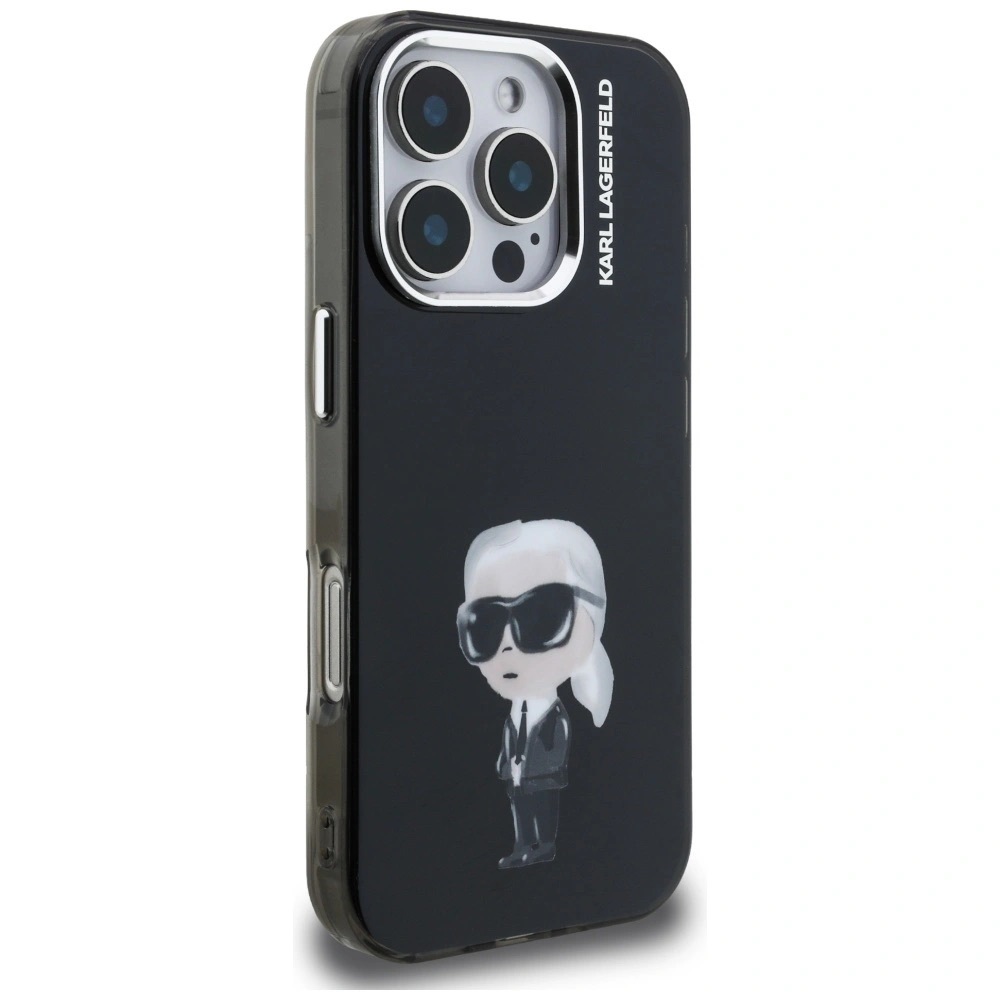 Zdjęcie do “Karl Lagerfeld IML Aquarelle Karl Logo czarny - etui iPhone 16 Pro Max”.