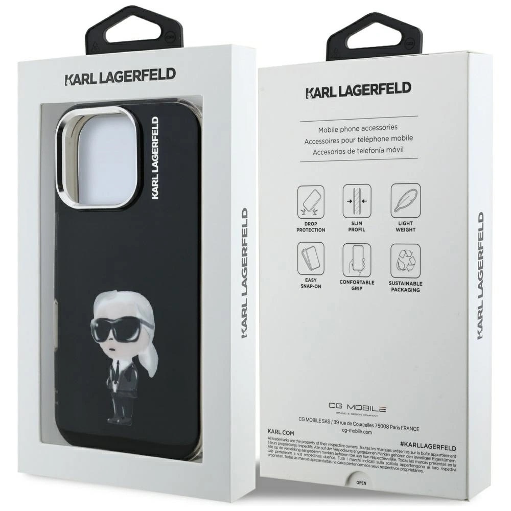 Zdjęcie do “Karl Lagerfeld IML Aquarelle Karl Logo czarny - etui iPhone 16 Pro Max”.