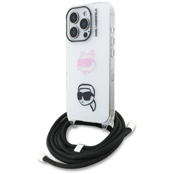Zdjęcie do “Karl Lagerfeld IML Crossbody KarlChoupette Head biały - etui iPhone 16 Pro”.