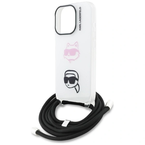 Zdjęcie do “Karl Lagerfeld IML Crossbody KarlChoupette Head biały - etui iPhone 16 Pro”.